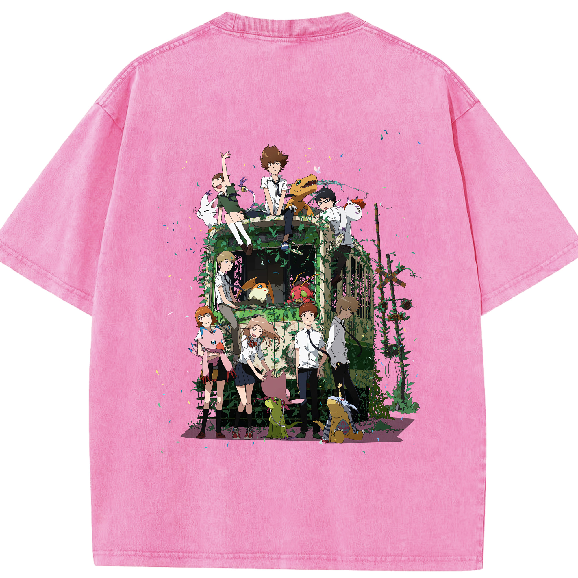 （画像用） Digimon デジタルモンスター/デジモン 綿100% ヴィンテージ風 半袖Tシャツ（背面プリント）